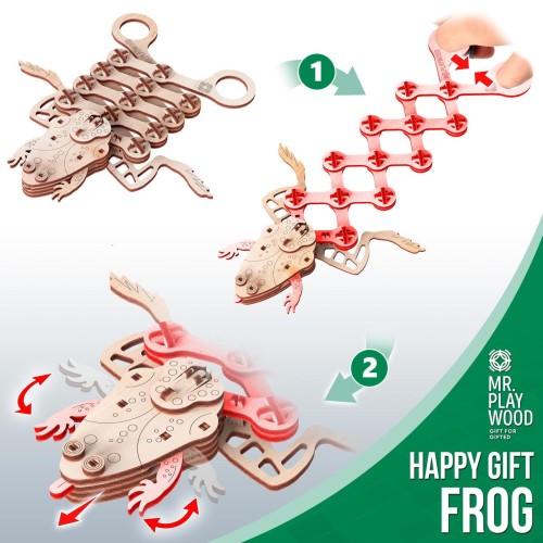 Mr.Playwood Жабеня конструктор механічний дерев'яний 3D 71 дет.