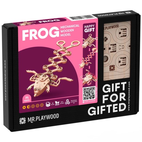 Mr.Playwood Жабеня конструктор механічний дерев'яний 3D 71 дет.