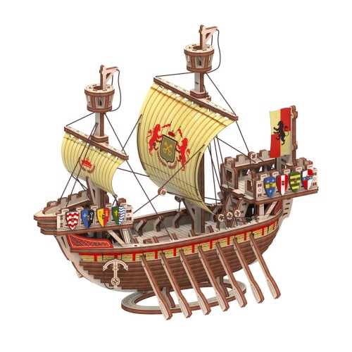 Mr.Playwood Корабель Лев "Летаючий по хвилях" конструктор механічний дерев'яний 3D 177 дет.