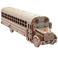 Шкільний автобус конструктор механічний дерев'яний 3D 107 дет.
