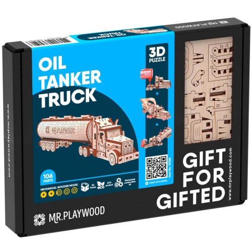 Mr.Playwood Бензовоз конструктор механічний дерев'яний 3D 106 дет.