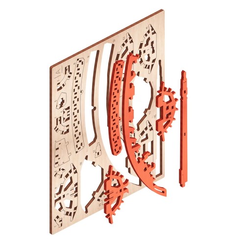 Mr.Playwood Корабель Морський Звір "Розмовляючий з вітром" конструктор механічний дерев'яний 3D 171 дет.