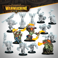 Набір мініатюр SFG Warmachine: Southern Kriels Fire Tongue Warriors Command Cadre