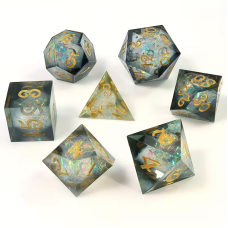 Набор кристальных кубиков RPG из смолы ручной обработки 7 шт