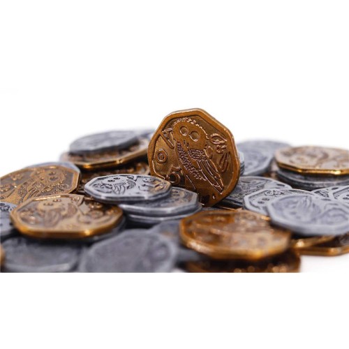 Металеві монети для настільної гри Хора: Розквіт Імперії (Khôra: Rise of an Empire Metal Coins)
