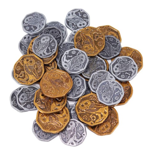 Металеві монети для настільної гри Хора: Розквіт Імперії (Khôra: Rise of an Empire Metal Coins)