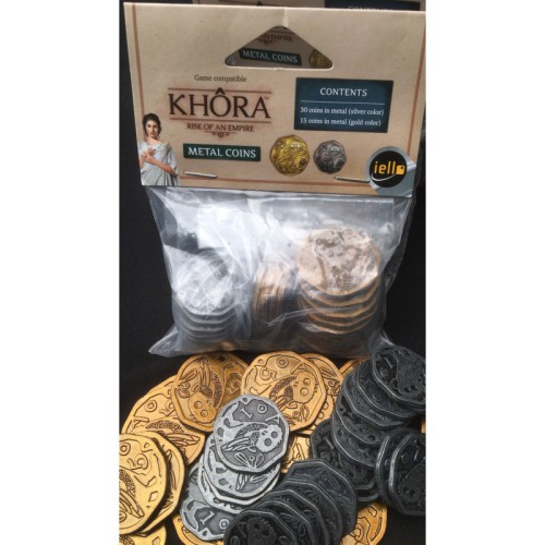 Металеві монети для настільної гри Хора: Розквіт Імперії (Khôra: Rise of an Empire Metal Coins)
