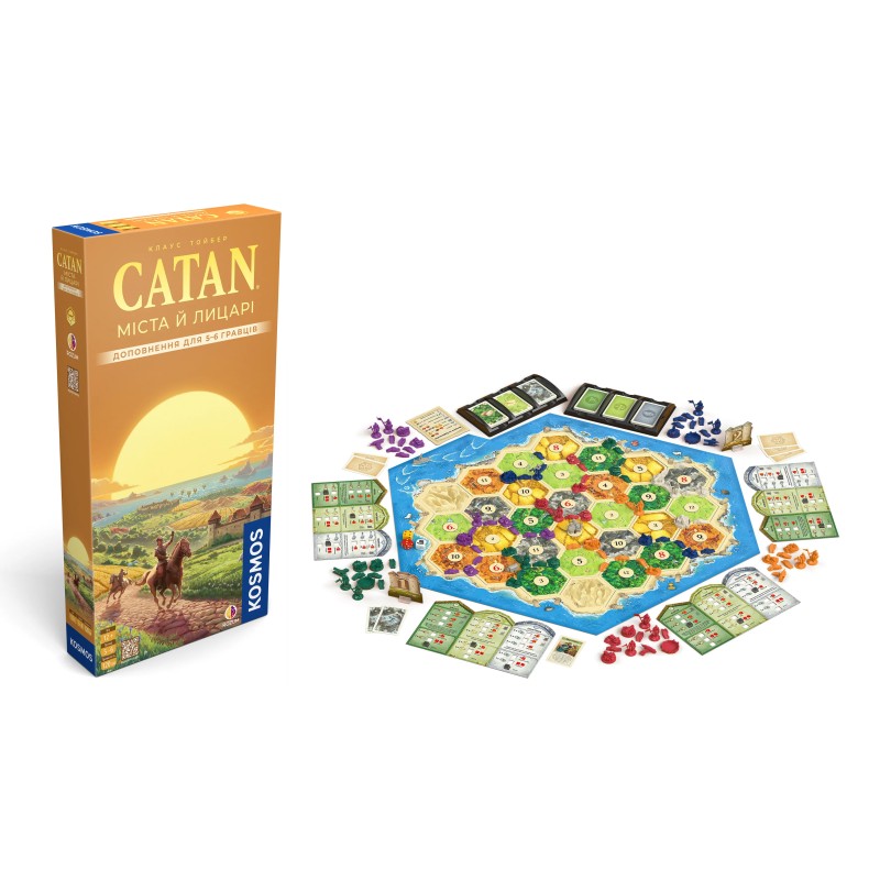 Настольная игра Колонизаторы: Города и рыцари. Дополнение для 5-6 игроков (Catan: Cities and Knights. 5-6 Player Extension) UA