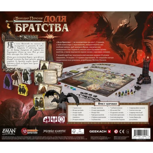 Настольная игра Властелин Колец. Судьба братства (The Lord of the Rings: Fate of the Fellowship) UA