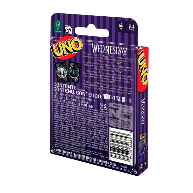 Настольная игра UNO Wednesday (Уно Венсдей)