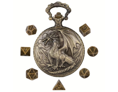 Металлический кейс-карманные часы с набором металлических RPG микро дайсов