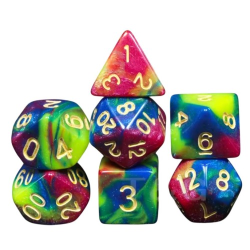 Кубики (дайси) Набір Mix Color кубиків Elite RPG 7 шт (колір в асортименті)