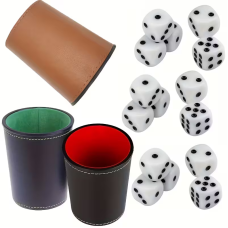 Стакан для кубиків з фетровою підкладкою та 5 дайсами