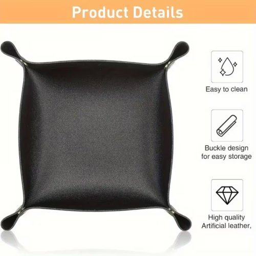 Башни, дайстреи, мешочки, стаканы Dice Tray (Лоток для кубиков) квадратный из кожзама