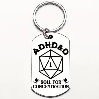 Брелок DND тематики плоский металевий