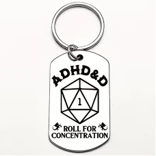 Брелок DND тематики плоский металлический