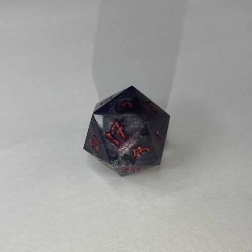 Кубики ручної роботи для DnD чорні з блискітками (DS17)