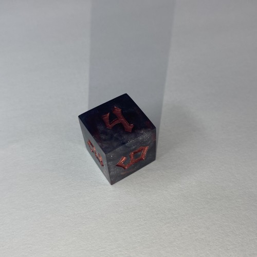 Кубики ручної роботи для DnD чорні з блискітками (DS17)