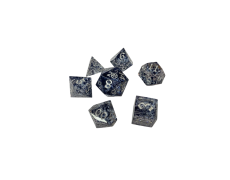 Кубики ручної роботи для DnD з синіми блискітками (DS07)