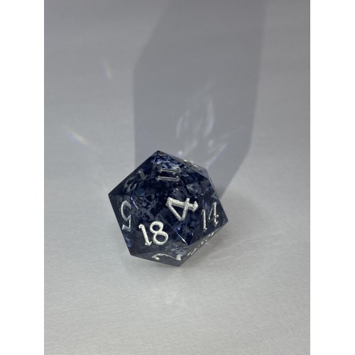 Кубики ручної роботи для DnD з синіми блискітками (DS07)