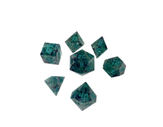 Кубики ручної роботи для DnD зелені з блискітками (DS24)