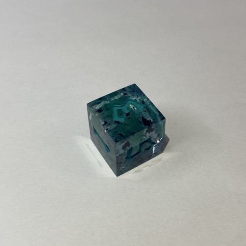 Кубики ручної роботи для DnD зелені з блискітками (DS24)