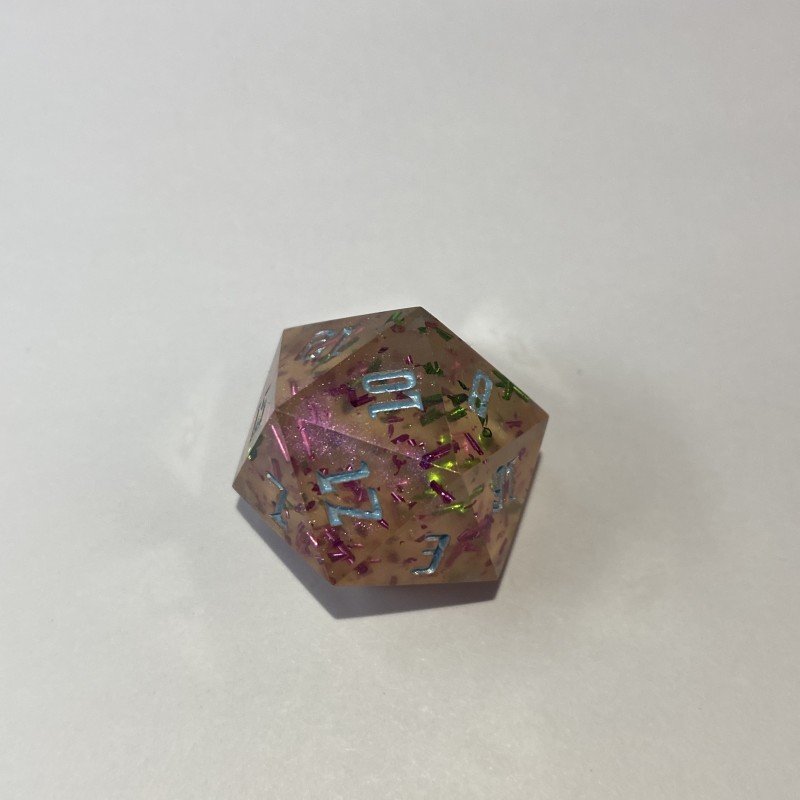 Кубики ручної роботи для DnD з кольоровими блискітками (DS14)