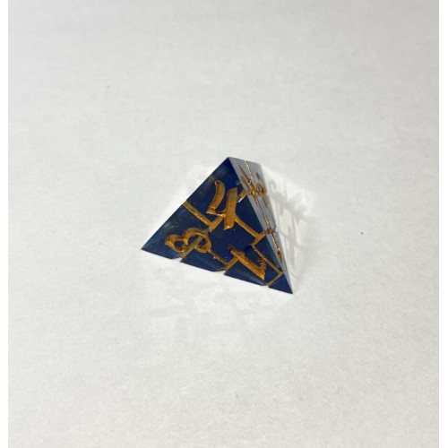 Кубики ручной работы для DnD синие с золотым (DS9)