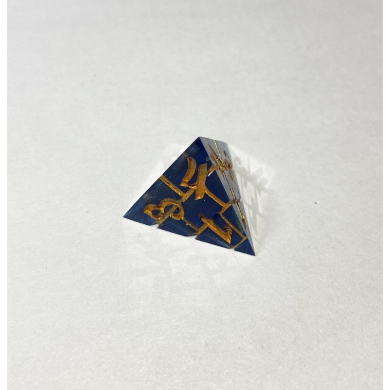 Кубики ручной работы для DnD синие с золотым (DS9)
