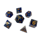 Кубики ручной работы для DnD синие с золотым (DS9)