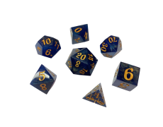 Кубики ручної роботи для DnD сині із золотим (DS9)
