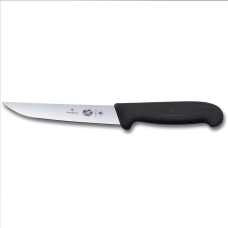 Кухонный разделочный нож 15 см Victorinox Fibrox Carving с прямым лезвием и гладкой кромкой, черный (5.2803.15)
