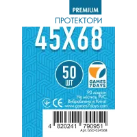 Протектори для карт Games7Days (45 х 68 мм, Mini Euro, 50 шт.) (PREMIUM)