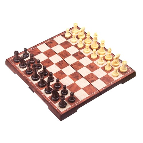 Магнітні шахи, шашки. Magnetic Folding Peach wood Chess and Checker 31x31