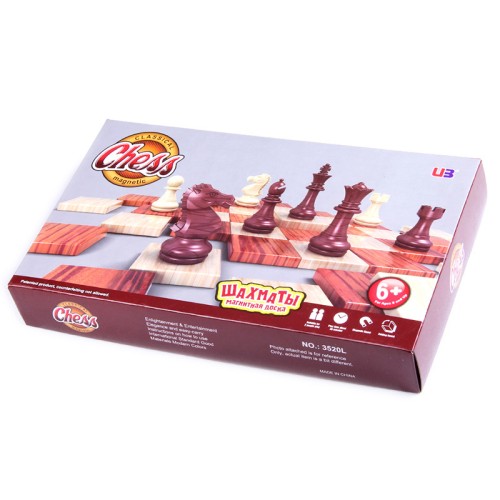 Магнітні шахи під дерево Chess magnetic wood-plastic 28x16,5 см
