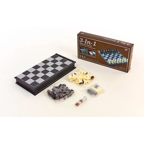 Игровые наборы 3 в 1: Шахи, шашки, нарди магнітні розмір дошки 32х32 см