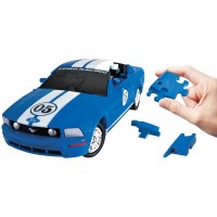 Головоломка 3D пазл машина Ford Mustang блакитна 1:32