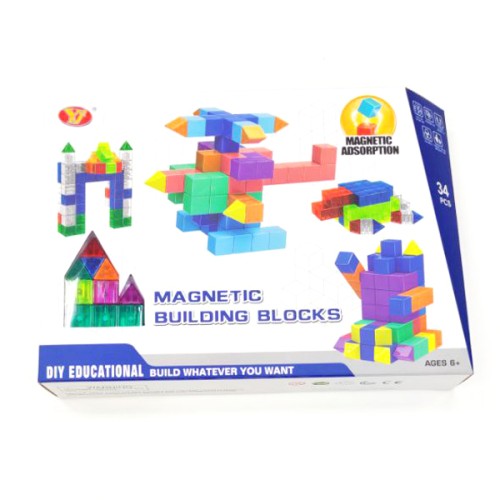 Головоломка YJ Magnetic Cube Blocks | Магнітні блоки із задачами 34 деталі