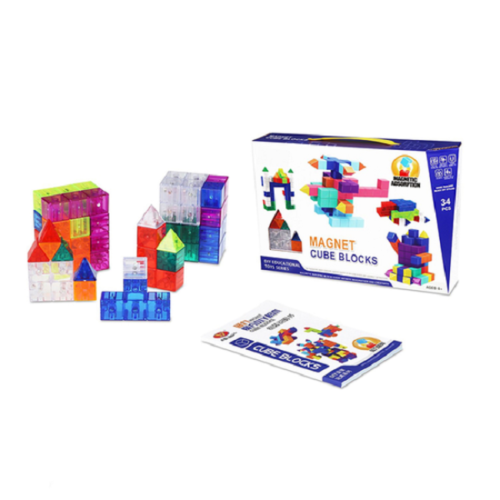Головоломка YJ Magnetic Cube Blocks | Магнітні блоки із задачами 34 деталі