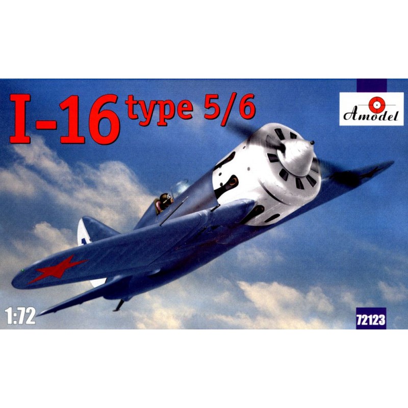 Сборная модель самолета И-16 тип 5/6 одномоторный поршневой истребитель. 1:72