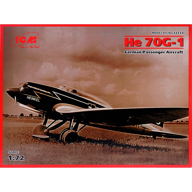 Сборная модель самолета Немецкий пассажирский самолет Heinkel He 70G-1 1:72