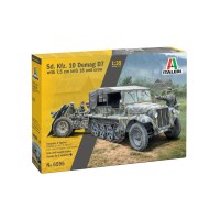 Артиллерийский тягач Sd. Kfz. 10 Demag с пушкой D7 with 7,5 cm leIG 18 и расчетом
