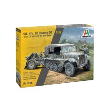 Артиллерийский тягач Sd. Kfz. 10 Demag с пушкой D7 with 7,5 cm leIG 18 и расчетом