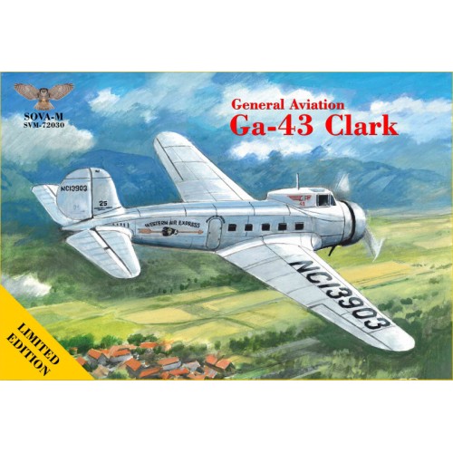 Збірна модель літака Пасажирський літак Ga-43 Clark (USA) 1:72