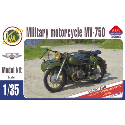 Авто-мото Советский мотоцикл МВ-750 с коляской 1:35