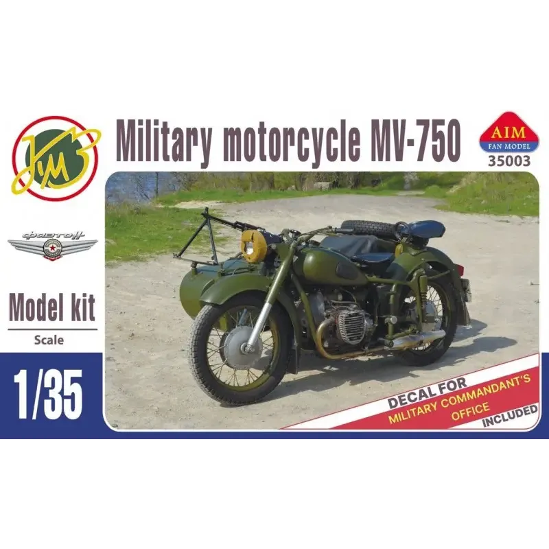 Советский мотоцикл МВ-750 с коляской 1:35