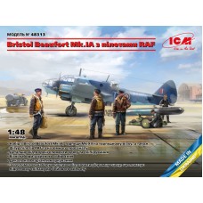 Бомбардировщик Bristol Beaufort Mk.IA с пилотами RAF