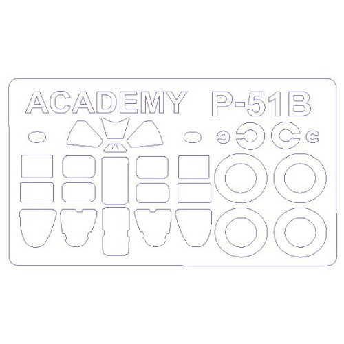 Декалі Маска для модели самолета P-51B Mustang "North Africa" (Academy)