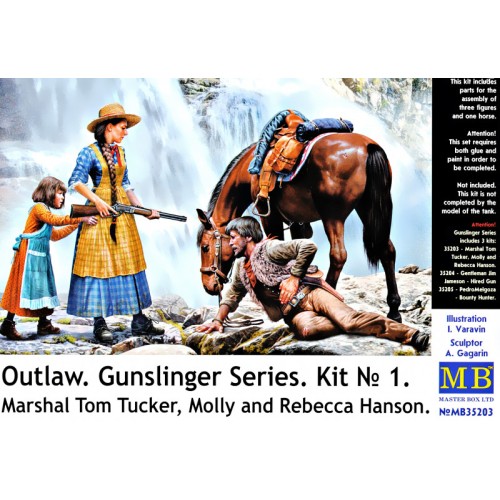 Фігури та мініатюри Вне закона. Серия Гангстеры. Набор № 1. "Маршал Том Такер, Молли и Ребекка Хансон"