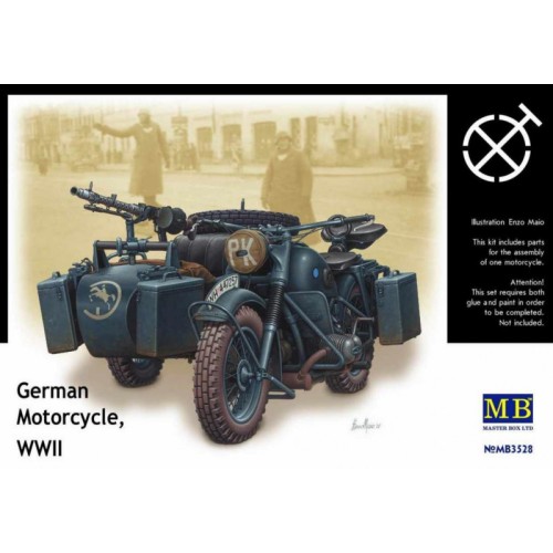 Фігури та мініатюри MB3528 WWII German motorcycle